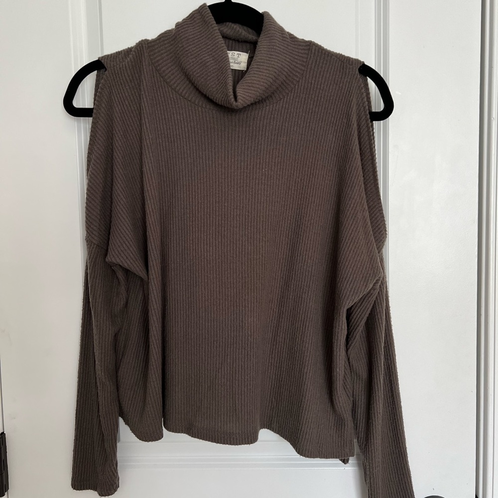 PST open shoulder sweater